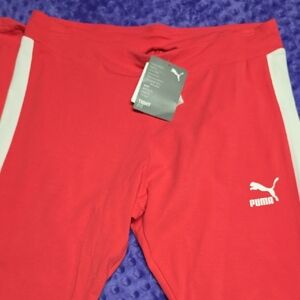 Puma Coral Leggings with White Logo